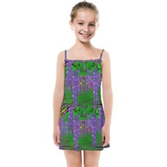 A Island Of Flowers In The Calm Sea Kids  Summer Sun Dress by pepitasart