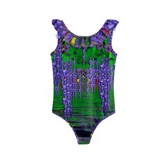 A Island Of Flowers In The Calm Sea Kids  Frill Swimsuit by pepitasart