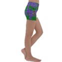 A Island Of Flowers In The Calm Sea Kids  Lightweight Velour Yoga Shorts View3