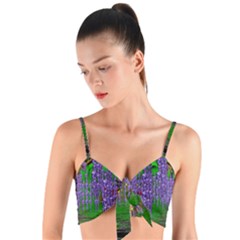 A Island Of Flowers In The Calm Sea Woven Tie Front Bralet by pepitasart