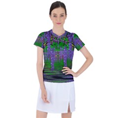 A Island Of Flowers In The Calm Sea Women s Sports Top by pepitasart