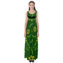 Folk Flowers Print Floral Pattern Ethnic Art Empire Waist Maxi Dress by Eskimos