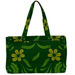 Folk Flowers Print Floral Pattern Ethnic Art Canvas Work Bag by Eskimos