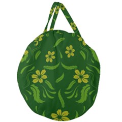 Folk Flowers Print Floral Pattern Ethnic Art Giant Round Zipper Tote by Eskimos