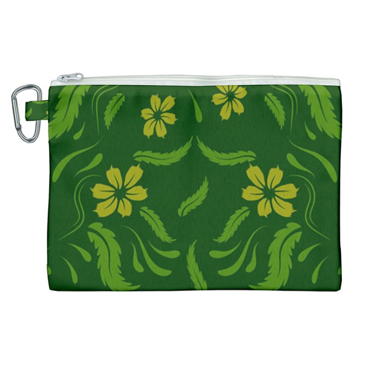 Folk flowers print Floral pattern Ethnic art Canvas Cosmetic Bag (XL)