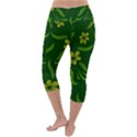 Folk flowers print Floral pattern Ethnic art Lightweight Velour Capri Yoga Leggings View4