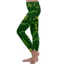 Folk flowers print Floral pattern Ethnic art Kids  Lightweight Velour Classic Yoga Leggings View2