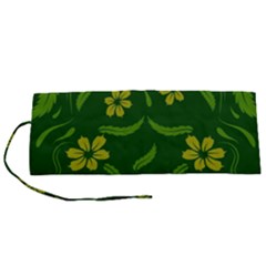 Folk Flowers Print Floral Pattern Ethnic Art Roll Up Canvas Pencil Holder (s) by Eskimos