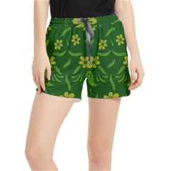 Folk Flowers Print Floral Pattern Ethnic Art Runner Shorts by Eskimos