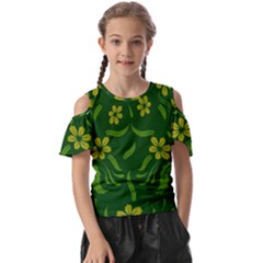 Folk Flowers Print Floral Pattern Ethnic Art Kids  Butterfly Cutout Tee by Eskimos