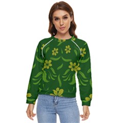 Folk Flowers Print Floral Pattern Ethnic Art Women s Long Sleeve Raglan Tee