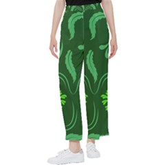 Folk Flowers Print Floral Pattern Ethnic Art Women s Pants  by Eskimos