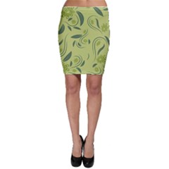 Folk Flowers Print Floral Pattern Ethnic Art Bodycon Skirt by Eskimos