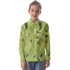 Folk Flowers Print Floral Pattern Ethnic Art Kids  Long Sleeve Shirt by Eskimos