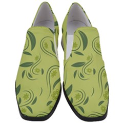 Folk Flowers Print Floral Pattern Ethnic Art Women Slip On Heel Loafers by Eskimos