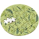 Folk flowers print Floral pattern Ethnic art Wooden Puzzle Round View3