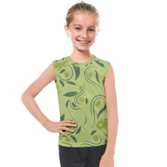 Folk Flowers Print Floral Pattern Ethnic Art Kids  Mesh Tank Top