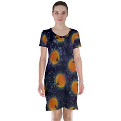 Space Pumpkins Short Sleeve Nightdress by SychEva