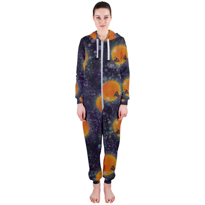 Space Pumpkins Hooded Jumpsuit (Ladies) 