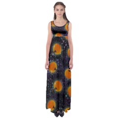 Space Pumpkins Empire Waist Maxi Dress by SychEva