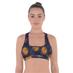 Space Pumpkins Cross Back Sports Bra by SychEva