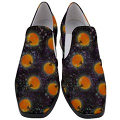 Space Pumpkins Women Slip On Heel Loafers by SychEva