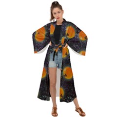 Space Pumpkins Maxi Kimono by SychEva