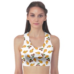 Oak Leaves And Acorns Sports Bra by SychEva