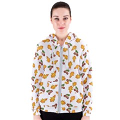 Oak Leaves And Acorns Women s Zipper Hoodie