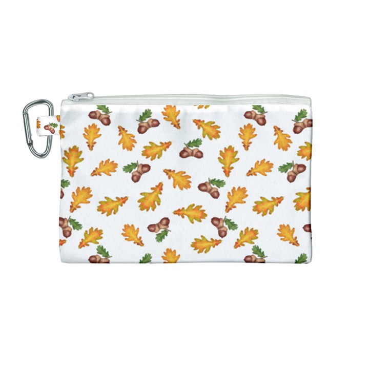 Oak Leaves And Acorns Canvas Cosmetic Bag (Medium)