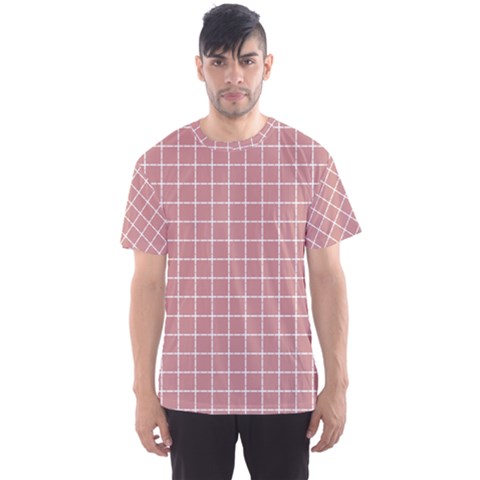 Abstrait Carreaux Rose/blanc Men s Sport Mesh Tee by kcreatif