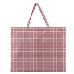 Abstrait Carreaux Rose/blanc Zipper Large Tote Bag by kcreatif