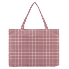 Abstrait Carreaux Rose/blanc Zipper Medium Tote Bag by kcreatif