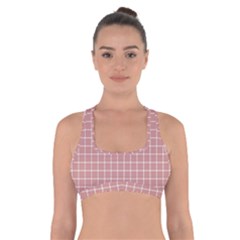 Abstrait Carreaux Rose/blanc Cross Back Sports Bra by kcreatif