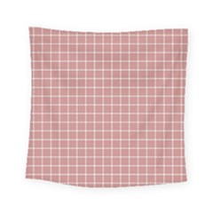 Abstrait Carreaux Rose/blanc Square Tapestry (small) by kcreatif