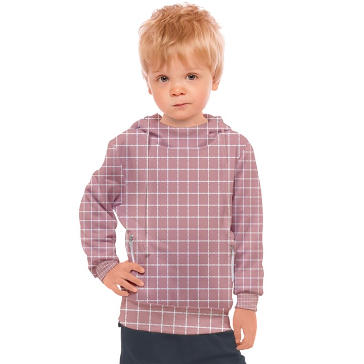 Abstrait carreaux rose/blanc Kids  Hooded Pullover