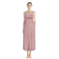 Abstrait Carreaux Rose/blanc Button Up Chiffon Maxi Dress by kcreatif