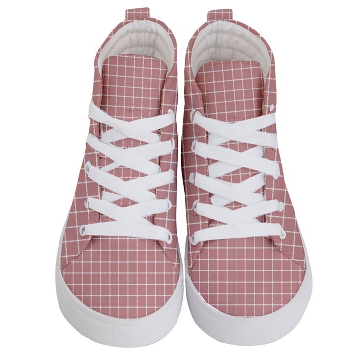 Abstrait carreaux rose/blanc Kids  Hi-Top Skate Sneakers