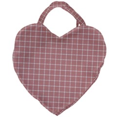 Abstrait Carreaux Rose/blanc Giant Heart Shaped Tote by kcreatif