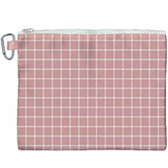 Abstrait Carreaux Rose/blanc Canvas Cosmetic Bag (xxxl) by kcreatif