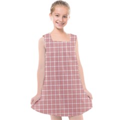 Abstrait Carreaux Rose/blanc Kids  Cross Back Dress by kcreatif