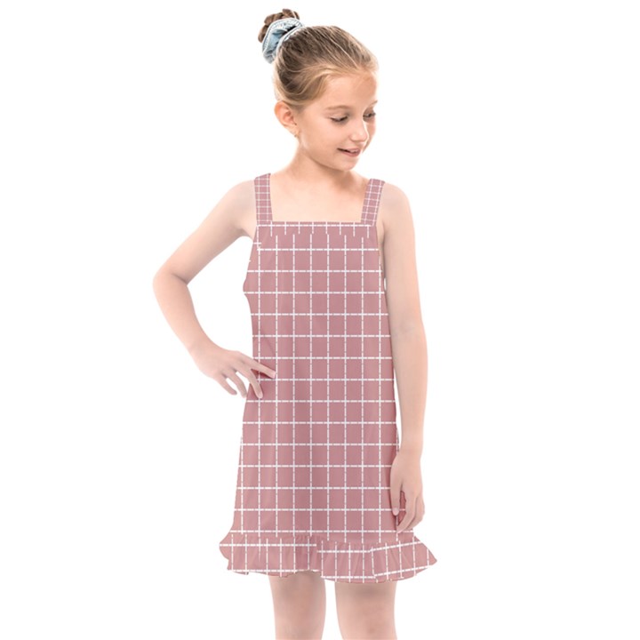 Abstrait carreaux rose/blanc Kids  Overall Dress