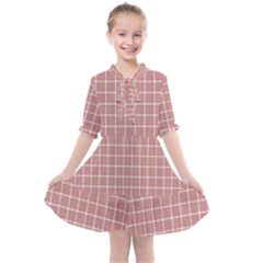 Abstrait Carreaux Rose/blanc Kids  All Frills Chiffon Dress by kcreatif