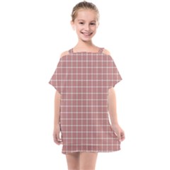 Abstrait Carreaux Rose/blanc Kids  One Piece Chiffon Dress by kcreatif