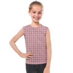 Abstrait Carreaux Rose/blanc Kids  Mesh Tank Top by kcreatif