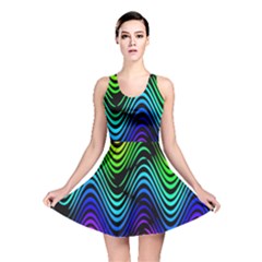 Abstract Rainbow Curves Pattern Reversible Skater Dress by Casemiro