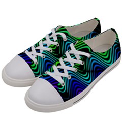 Abstract Rainbow Curves Pattern Men s Low Top Canvas Sneakers by Casemiro