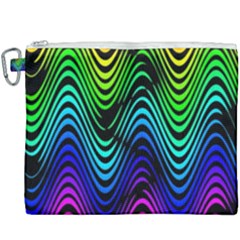 Abstract Rainbow Curves Pattern Canvas Cosmetic Bag (xxxl) by Casemiro