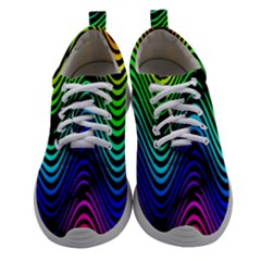 Abstract Rainbow Curves Pattern Athletic Shoes by Casemiro