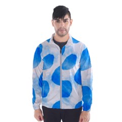 Cloudy Watercolor, Blue Cow Spots, Animal Fur Print Men s Windbreaker by Casemiro